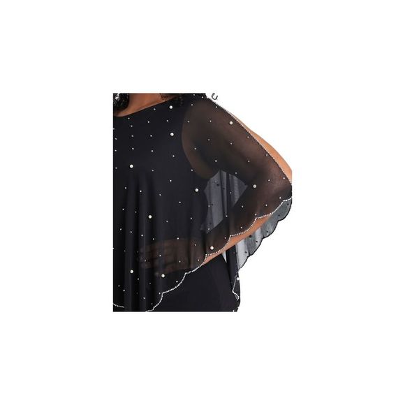MSK Womens Black Beaded Overlay Sleeveless Evening Top Plus 3X - Picture 3 of 4
